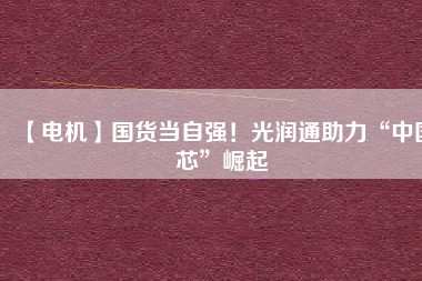 【電機(jī)】國(guó)貨當(dāng)自強(qiáng)！光潤(rùn)通助力“中國(guó)芯”崛起
          