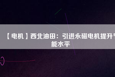 【電機】西北油田：引進(jìn)永磁電機提升節(jié)能水平
          