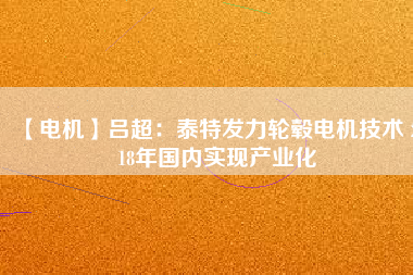 【電機(jī)】呂超：泰特發(fā)力輪轂電機(jī)技術(shù) 2018年國(guó)內(nèi)實(shí)現(xiàn)產(chǎn)業(yè)化
          
