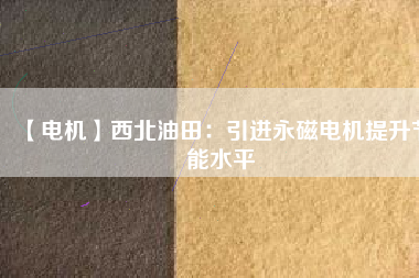 【電機】西北油田：引進(jìn)永磁電機提升節(jié)能水平
          