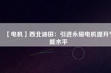 【電機】西北油田：引進(jìn)永磁電機提升節(jié)能水平
          