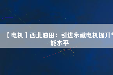 【電機】西北油田：引進(jìn)永磁電機提升節(jié)能水平
          