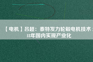 【電機(jī)】呂超：泰特發(fā)力輪轂電機(jī)技術(shù) 2018年國(guó)內(nèi)實(shí)現(xiàn)產(chǎn)業(yè)化
          
