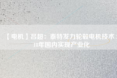 【電機(jī)】呂超：泰特發(fā)力輪轂電機(jī)技術(shù) 2018年國(guó)內(nèi)實(shí)現(xiàn)產(chǎn)業(yè)化
          