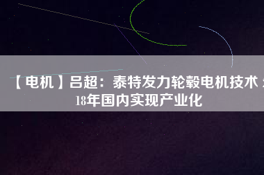 【電機(jī)】呂超：泰特發(fā)力輪轂電機(jī)技術(shù) 2018年國(guó)內(nèi)實(shí)現(xiàn)產(chǎn)業(yè)化
          
