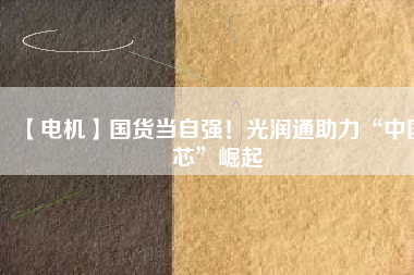 【電機(jī)】國(guó)貨當(dāng)自強(qiáng)！光潤(rùn)通助力“中國(guó)芯”崛起
          