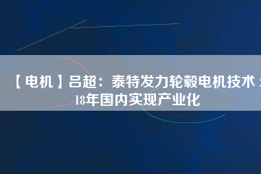 【電機(jī)】呂超：泰特發(fā)力輪轂電機(jī)技術(shù) 2018年國(guó)內(nèi)實(shí)現(xiàn)產(chǎn)業(yè)化
          