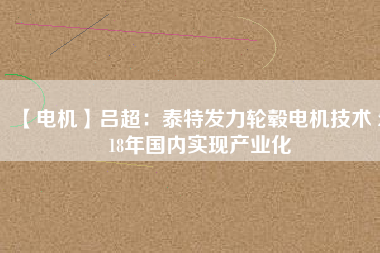 【電機(jī)】呂超：泰特發(fā)力輪轂電機(jī)技術(shù) 2018年國(guó)內(nèi)實(shí)現(xiàn)產(chǎn)業(yè)化
          