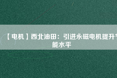 【電機】西北油田：引進(jìn)永磁電機提升節(jié)能水平
          
