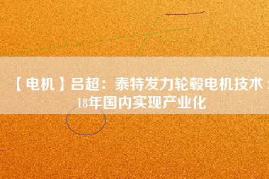 【電機(jī)】呂超：泰特發(fā)力輪轂電機(jī)技術(shù) 2018年國(guó)內(nèi)實(shí)現(xiàn)產(chǎn)業(yè)化
          