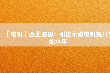 【電機】西北油田：引進(jìn)永磁電機提升節(jié)能水平
          
