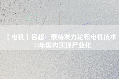 【電機(jī)】呂超：泰特發(fā)力輪轂電機(jī)技術(shù) 2018年國(guó)內(nèi)實(shí)現(xiàn)產(chǎn)業(yè)化
          
