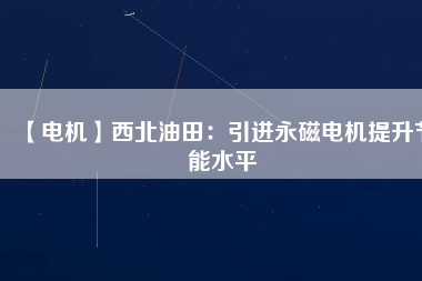 【電機】西北油田：引進(jìn)永磁電機提升節(jié)能水平
          