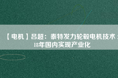 【電機(jī)】呂超：泰特發(fā)力輪轂電機(jī)技術(shù) 2018年國(guó)內(nèi)實(shí)現(xiàn)產(chǎn)業(yè)化
          