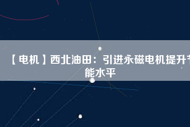 【電機】西北油田：引進(jìn)永磁電機提升節(jié)能水平
          