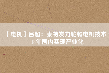 【電機(jī)】呂超：泰特發(fā)力輪轂電機(jī)技術(shù) 2018年國(guó)內(nèi)實(shí)現(xiàn)產(chǎn)業(yè)化
          