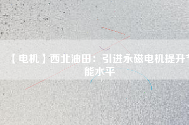 【電機】西北油田：引進(jìn)永磁電機提升節(jié)能水平
          