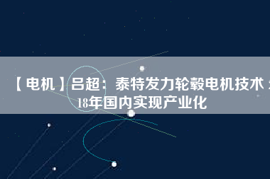 【電機(jī)】呂超：泰特發(fā)力輪轂電機(jī)技術(shù) 2018年國(guó)內(nèi)實(shí)現(xiàn)產(chǎn)業(yè)化
          