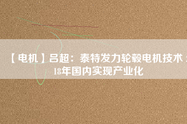【電機(jī)】呂超：泰特發(fā)力輪轂電機(jī)技術(shù) 2018年國(guó)內(nèi)實(shí)現(xiàn)產(chǎn)業(yè)化
          