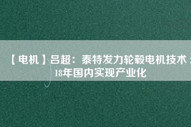 【電機(jī)】呂超：泰特發(fā)力輪轂電機(jī)技術(shù) 2018年國(guó)內(nèi)實(shí)現(xiàn)產(chǎn)業(yè)化
          