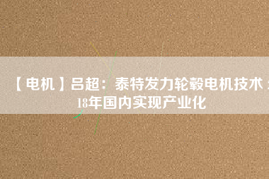 【電機(jī)】呂超：泰特發(fā)力輪轂電機(jī)技術(shù) 2018年國(guó)內(nèi)實(shí)現(xiàn)產(chǎn)業(yè)化
          
