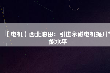 【電機】西北油田：引進(jìn)永磁電機提升節(jié)能水平
          