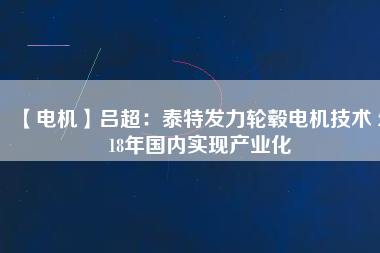 【電機(jī)】呂超：泰特發(fā)力輪轂電機(jī)技術(shù) 2018年國(guó)內(nèi)實(shí)現(xiàn)產(chǎn)業(yè)化
          