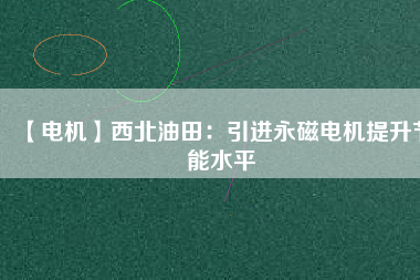 【電機】西北油田：引進(jìn)永磁電機提升節(jié)能水平
          