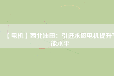 【電機】西北油田：引進(jìn)永磁電機提升節(jié)能水平
          