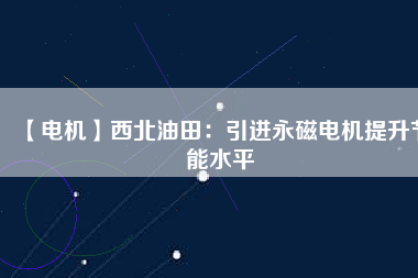 【電機】西北油田：引進(jìn)永磁電機提升節(jié)能水平
          