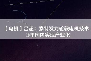 【電機(jī)】呂超：泰特發(fā)力輪轂電機(jī)技術(shù) 2018年國(guó)內(nèi)實(shí)現(xiàn)產(chǎn)業(yè)化
          