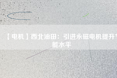【電機】西北油田：引進(jìn)永磁電機提升節(jié)能水平
          