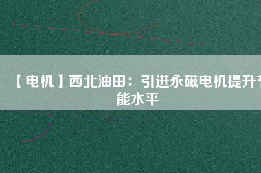 【電機】西北油田：引進(jìn)永磁電機提升節(jié)能水平
          