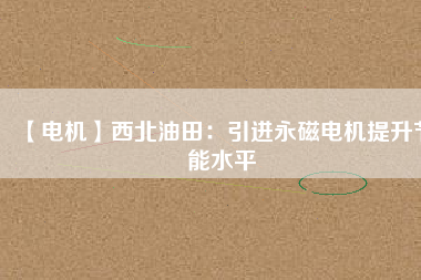 【電機】西北油田：引進(jìn)永磁電機提升節(jié)能水平
          