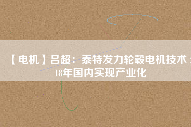【電機(jī)】呂超：泰特發(fā)力輪轂電機(jī)技術(shù) 2018年國(guó)內(nèi)實(shí)現(xiàn)產(chǎn)業(yè)化
          