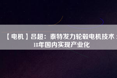 【電機(jī)】呂超：泰特發(fā)力輪轂電機(jī)技術(shù) 2018年國(guó)內(nèi)實(shí)現(xiàn)產(chǎn)業(yè)化
          