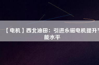 【電機】西北油田：引進(jìn)永磁電機提升節(jié)能水平
          