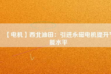 【電機】西北油田：引進(jìn)永磁電機提升節(jié)能水平
          