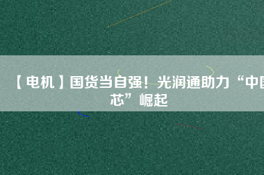 【電機(jī)】國(guó)貨當(dāng)自強(qiáng)！光潤(rùn)通助力“中國(guó)芯”崛起
          