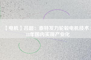 【電機(jī)】呂超：泰特發(fā)力輪轂電機(jī)技術(shù) 2018年國(guó)內(nèi)實(shí)現(xiàn)產(chǎn)業(yè)化
          