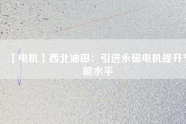 【電機】西北油田：引進(jìn)永磁電機提升節(jié)能水平
          