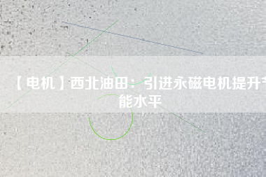 【電機】西北油田：引進(jìn)永磁電機提升節(jié)能水平
          