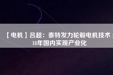 【電機(jī)】呂超：泰特發(fā)力輪轂電機(jī)技術(shù) 2018年國(guó)內(nèi)實(shí)現(xiàn)產(chǎn)業(yè)化
          