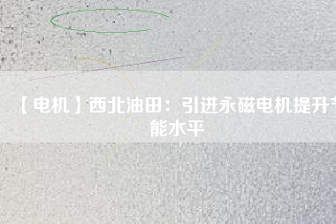 【電機】西北油田：引進(jìn)永磁電機提升節(jié)能水平
          