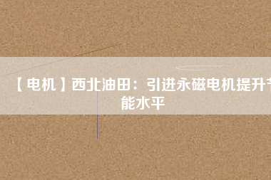【電機】西北油田：引進(jìn)永磁電機提升節(jié)能水平
          