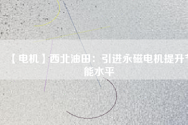 【電機】西北油田：引進(jìn)永磁電機提升節(jié)能水平
          