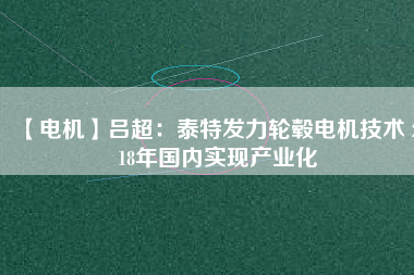 【電機(jī)】呂超：泰特發(fā)力輪轂電機(jī)技術(shù) 2018年國(guó)內(nèi)實(shí)現(xiàn)產(chǎn)業(yè)化
          