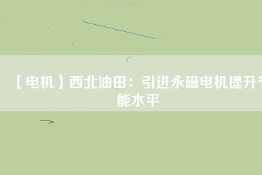 【電機】西北油田：引進(jìn)永磁電機提升節(jié)能水平
          