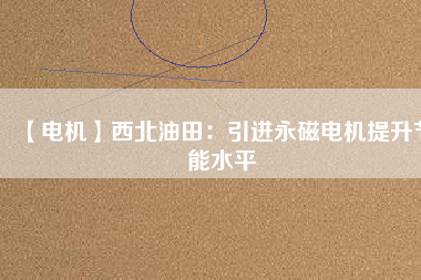 【電機】西北油田：引進(jìn)永磁電機提升節(jié)能水平
          