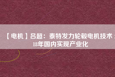 【電機(jī)】呂超：泰特發(fā)力輪轂電機(jī)技術(shù) 2018年國(guó)內(nèi)實(shí)現(xiàn)產(chǎn)業(yè)化
          